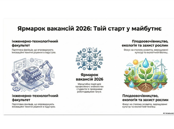Ярмарок вакансій 2026 для здобувачів інженерно-технологічного факультету та факультету плодоовочівництва, екології та захисту рослин
